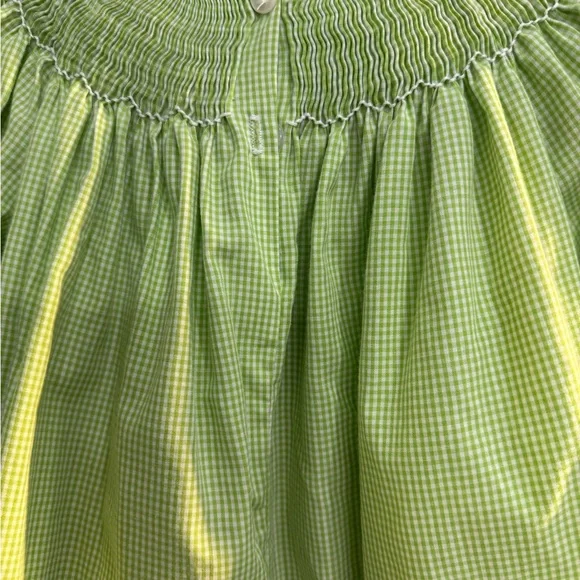 Girls' Lime Green Smocked Holiday Dress - Picture 9 of 11